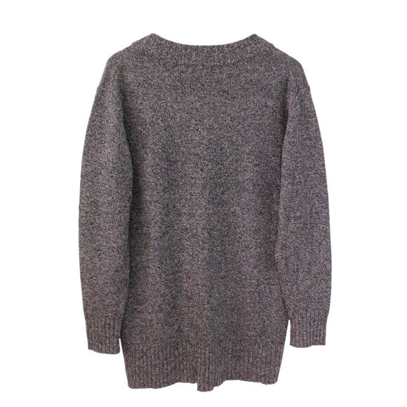 Athleta Sweater Womens Black Gray V Neck Wool Cashmere Tunic Preppy Size Medium - Picture 5 of 6